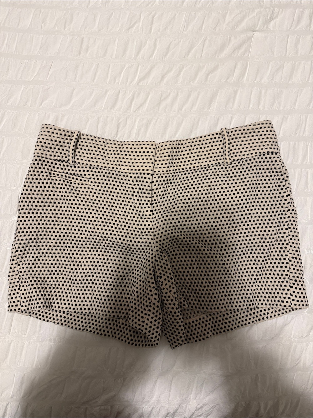 LOFT Beige Shorts with Black Dot Print